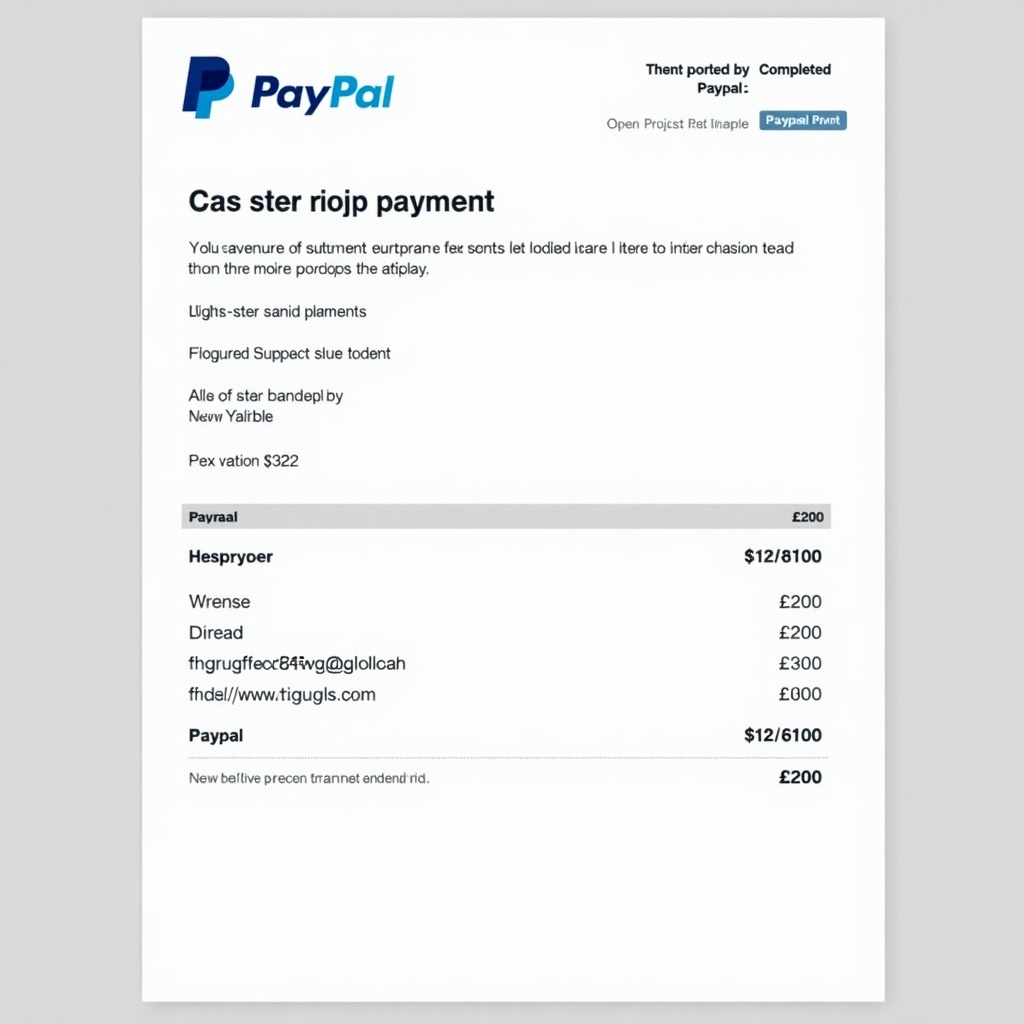 Image displays a document showing proof of payment made through PayPal. Payment directed to fqgvwhyfex84@outlook.com. Document follows recognizable PayPal design with layout for clarity. Transaction completed for £200.