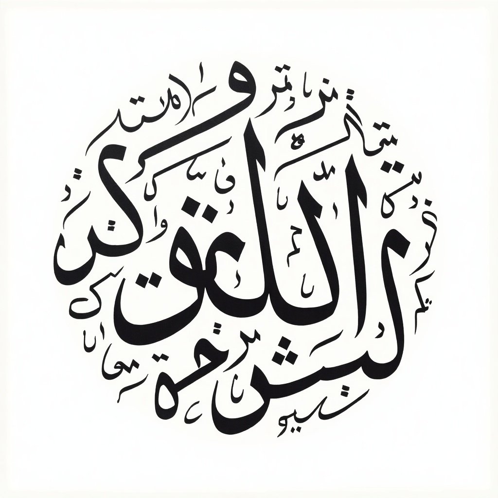 Handwritten Arabic calligraphy features names. Names in a circular format. The name صافي is included within the design.