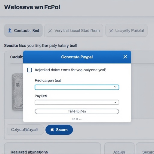 Generate a transaction interface for PayPal. The modal displays payment options. Red carpet theme or title appears. User can select PayPal as a payment method. The design should reflect a clean digital service. Bilingual text is included for accessibility.