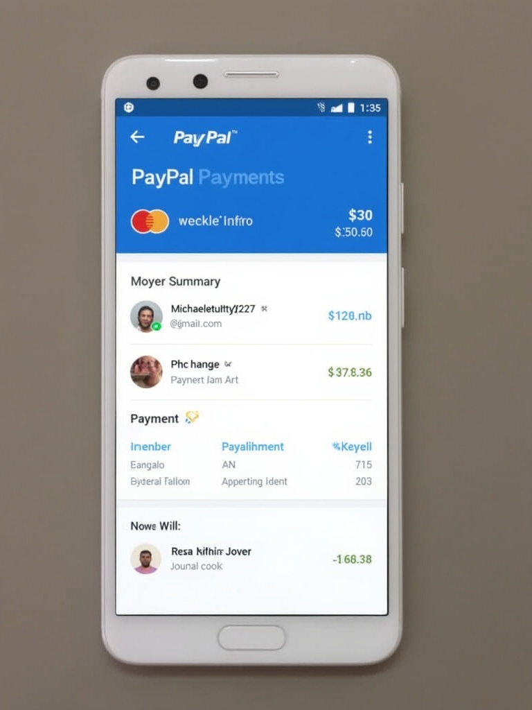 PayPal payment proof displayed on a smartphone screen displaying a thirty-dollar transaction. Includes details for Michaelatutty227@gmail.com and payment summary with account information.