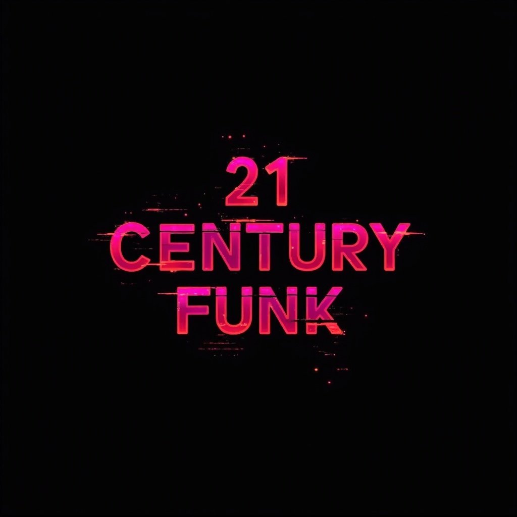 Black background with glitchy red purple text saying '21st century funk Vol. 3'