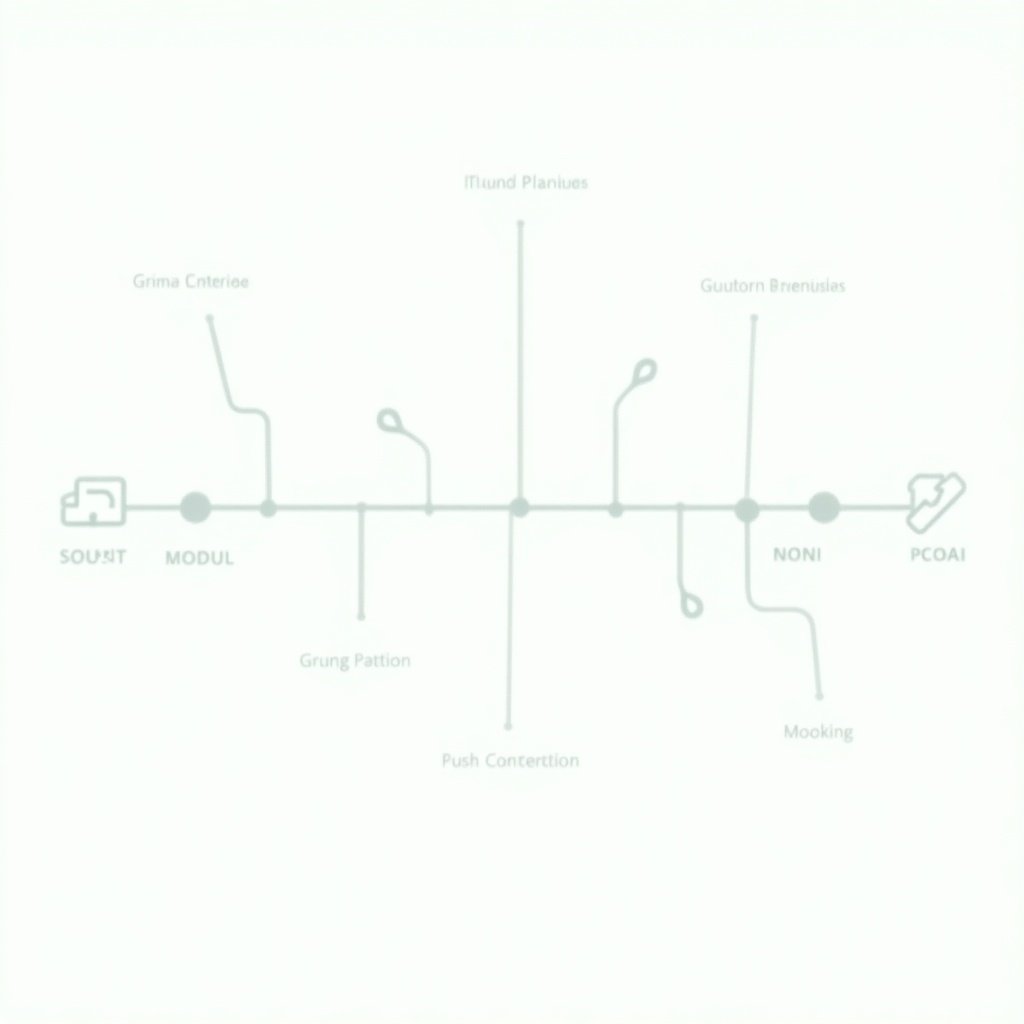 Infographic presents a timeline highlighting milestones in business processes and strategy development. Uses a minimalist design with light gray and green color palette. Information is easy to read and comprehend. Each milestone is connected by clear lines. Structured approach aids viewers in understanding complex strategies. Ideal for educational and professional settings.