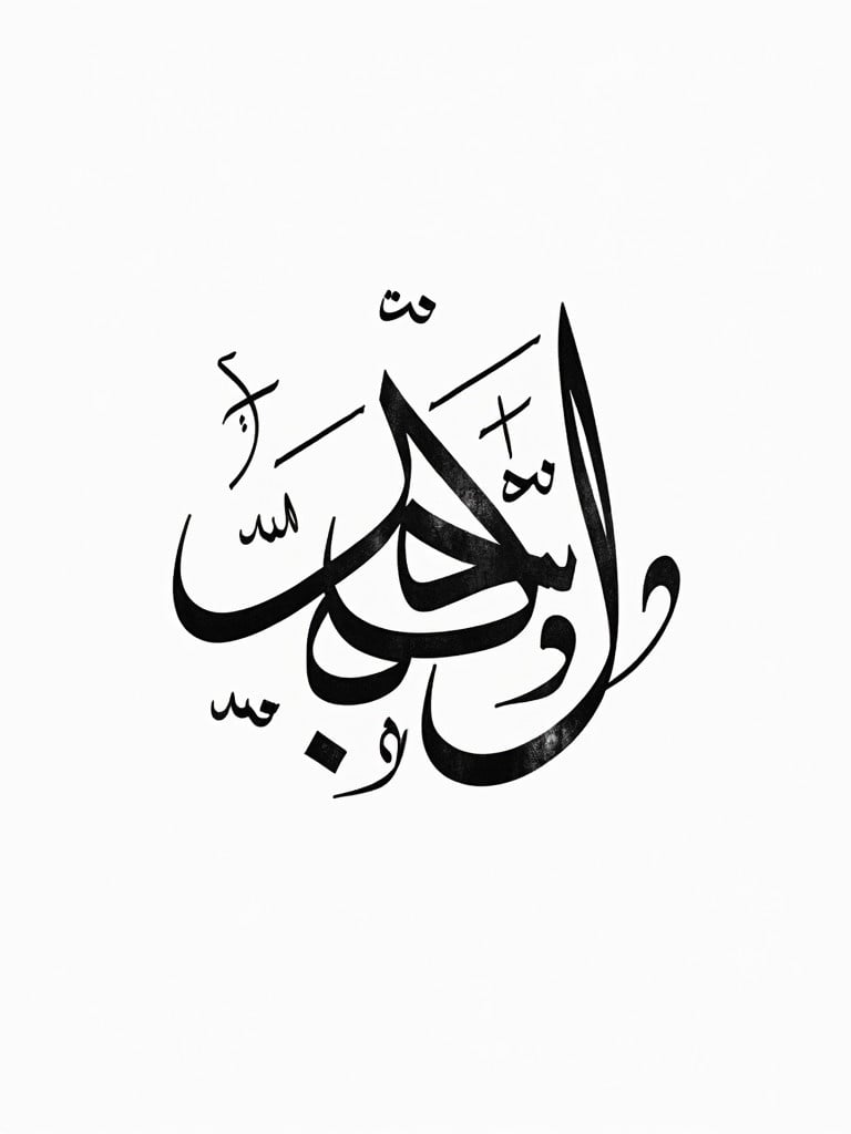 Arabic calligraphy design featuring the name Rumaiza Abdul Samad Muhammed Uvais Jouhari Al Falili. Dark ink on white background. Beautiful and elegant style.