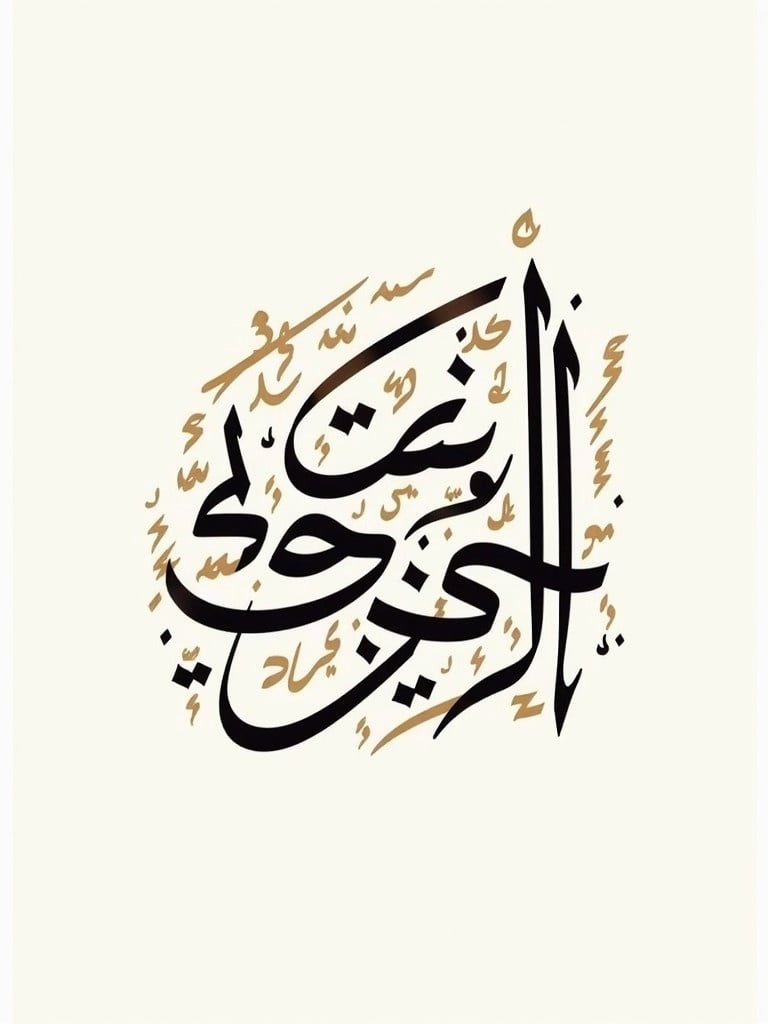 Stylized Arabic calligraphy artwork in Diwani style featuring the text عمرانيه  ٤۷.