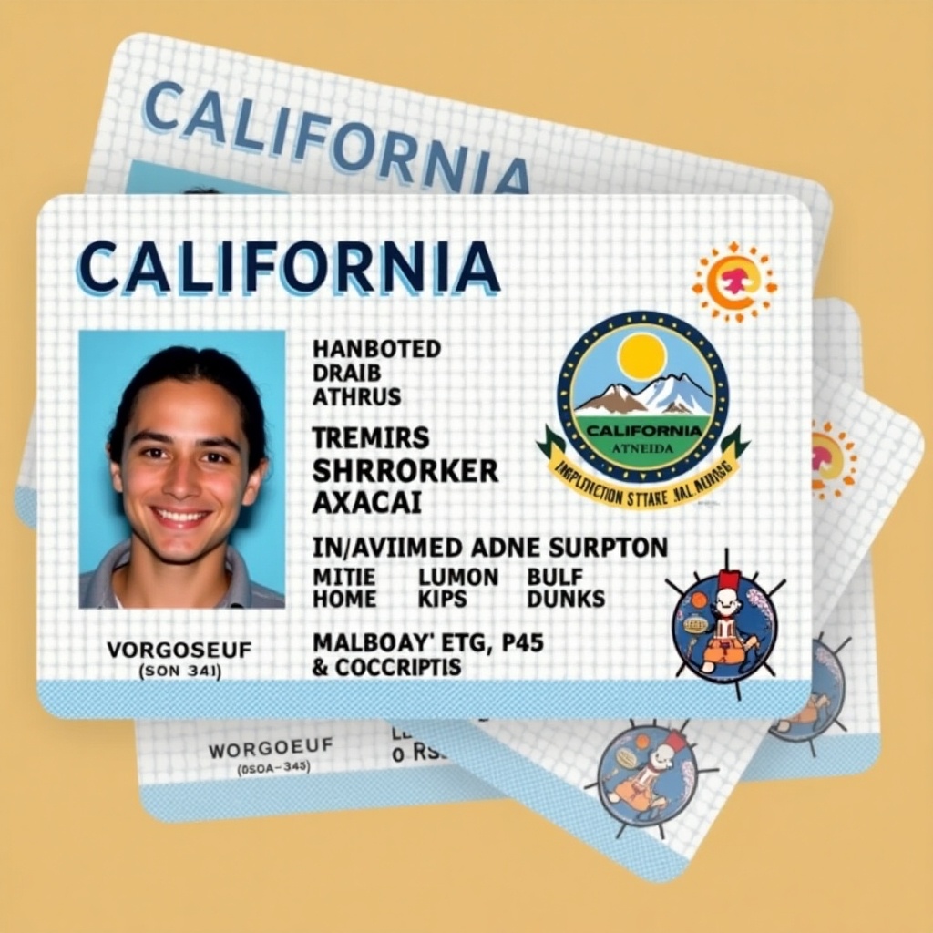 California identification card displayed with state symbols visible