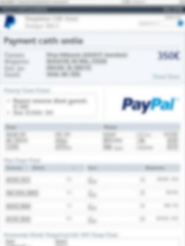 Create a digital proof of a PayPal transaction. A payment of 350 dollars is sent to norlanoraz23@outlook.com. Text is blurred. The image shows transaction details on a webpage interface.