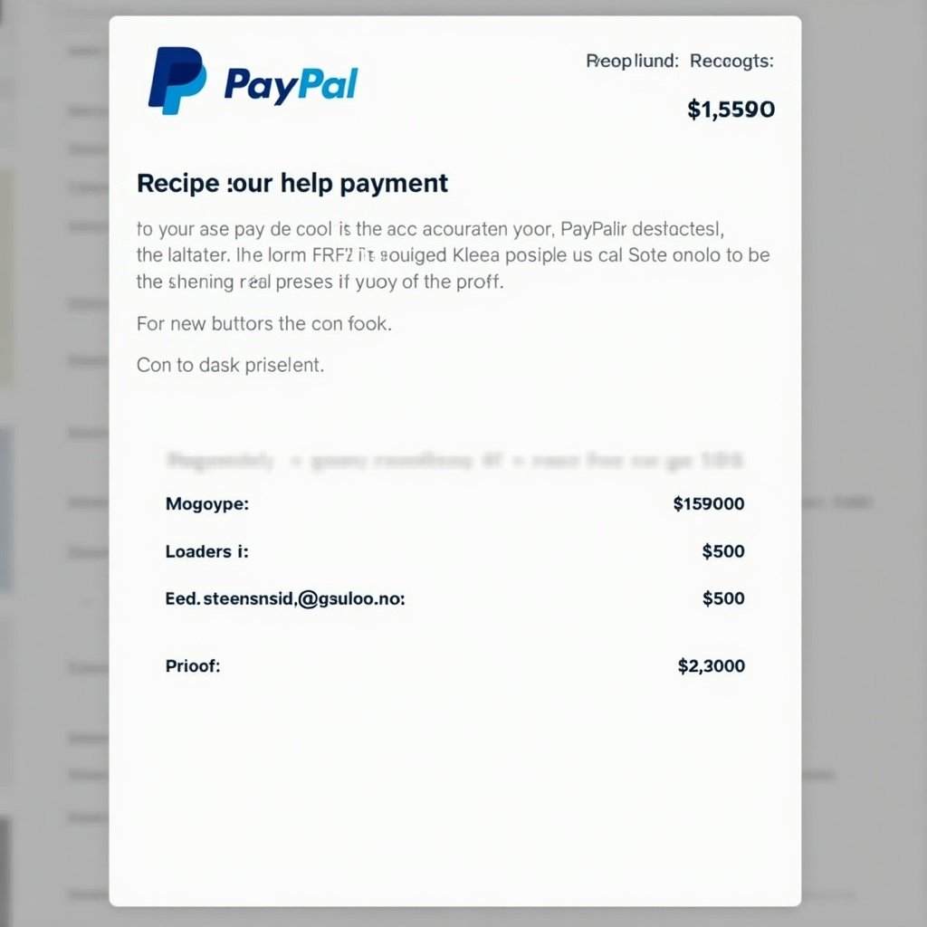 Image of a PayPal payment receipt showing a $500 payment. Receipt displays PayPal logo and transaction details. Document is clearly readable.