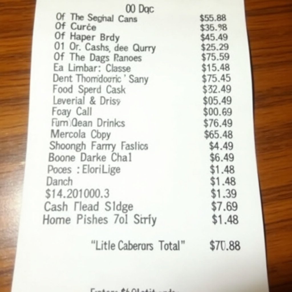 Little Caesars pizza receipt showing cash payment with total amount at a Detroit location. Various food and drink items listed, dated December 10, 2024.