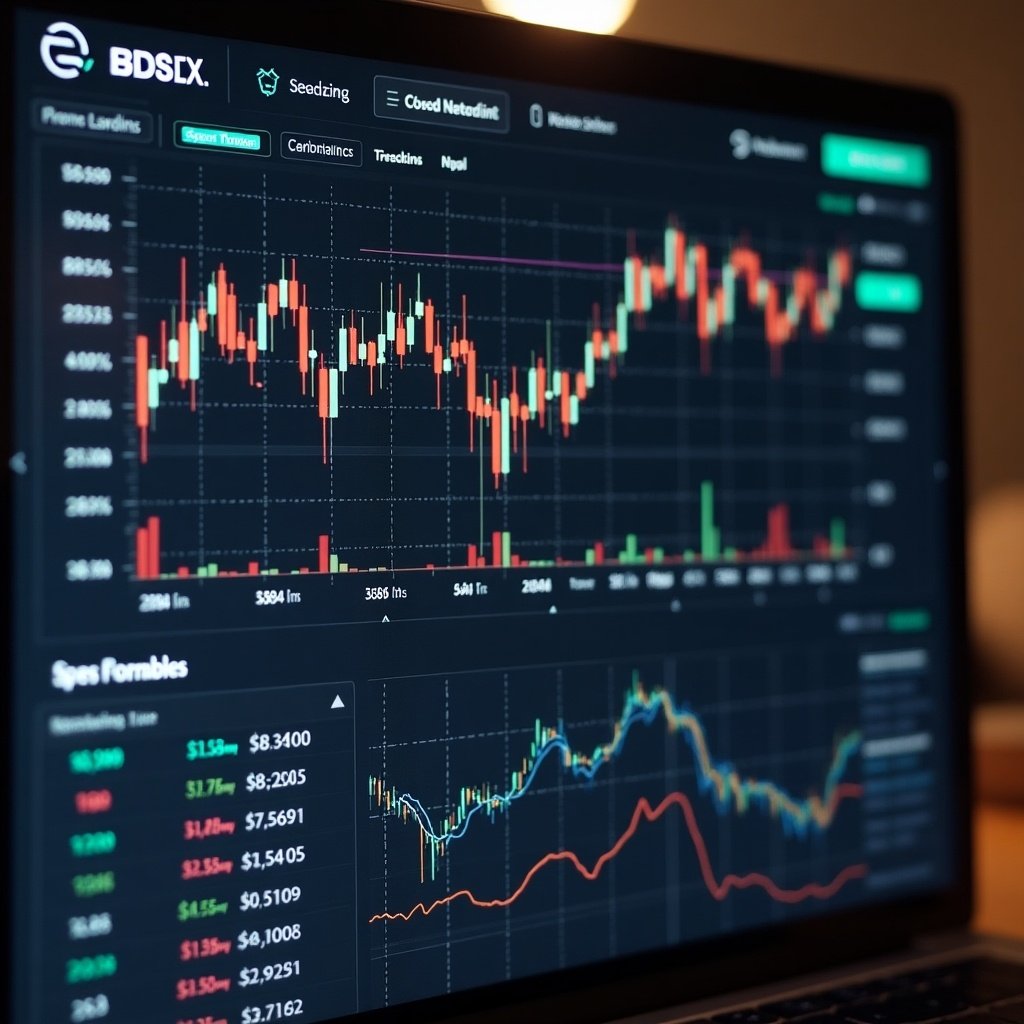 Forex trading theme displayed on a laptop screen featuring SMR.FX. Chart shows price movements and trading indicators.