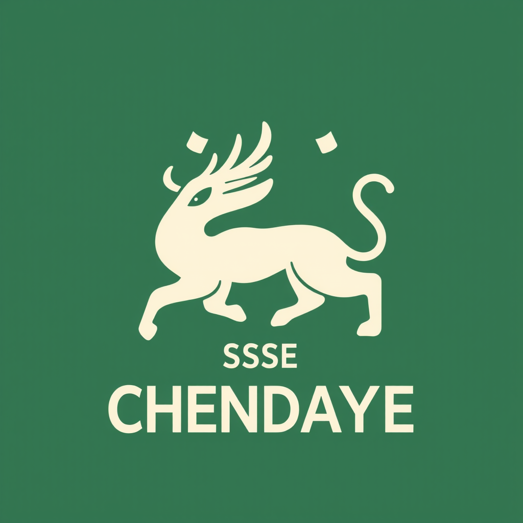 A stylized mythical creature with horns on a green background and the text 'SSSE CHENDAYE' below it.