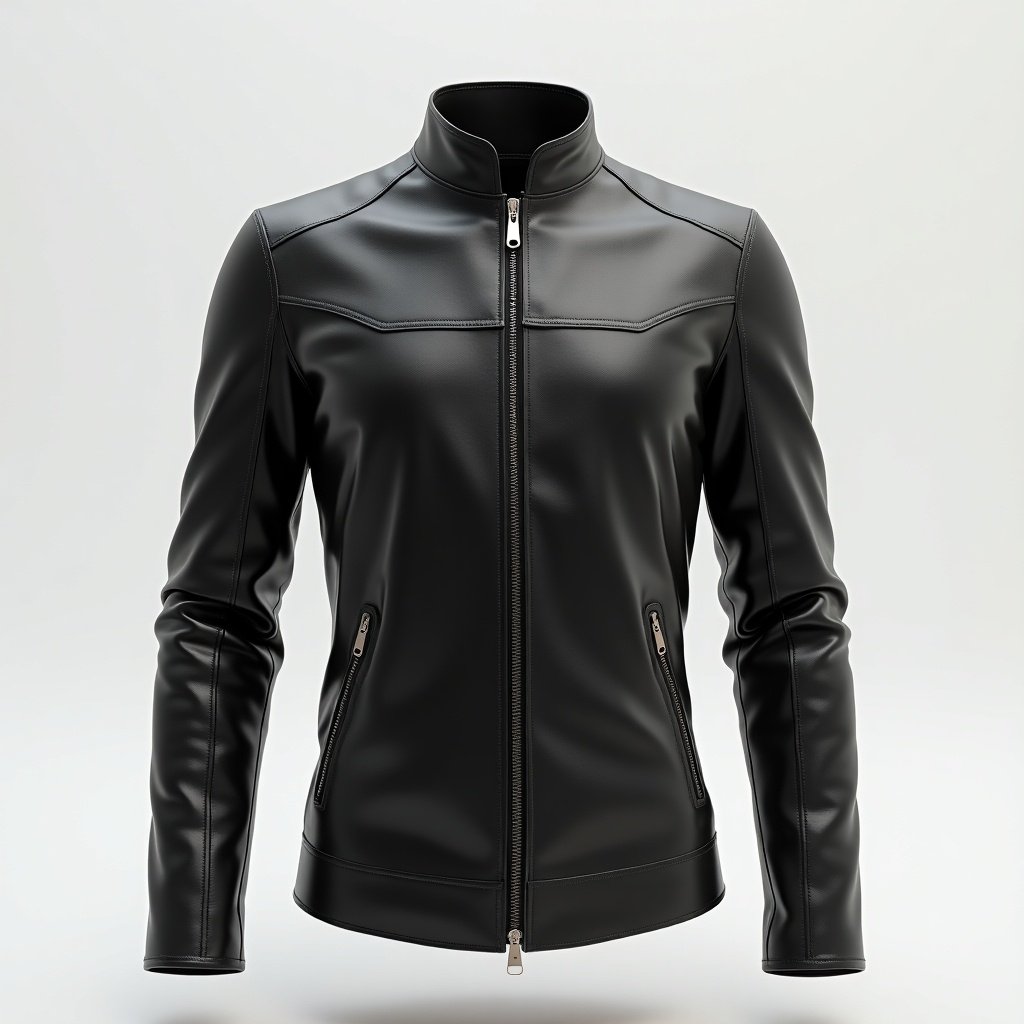 3D art model of a smart jacket made with leather materials