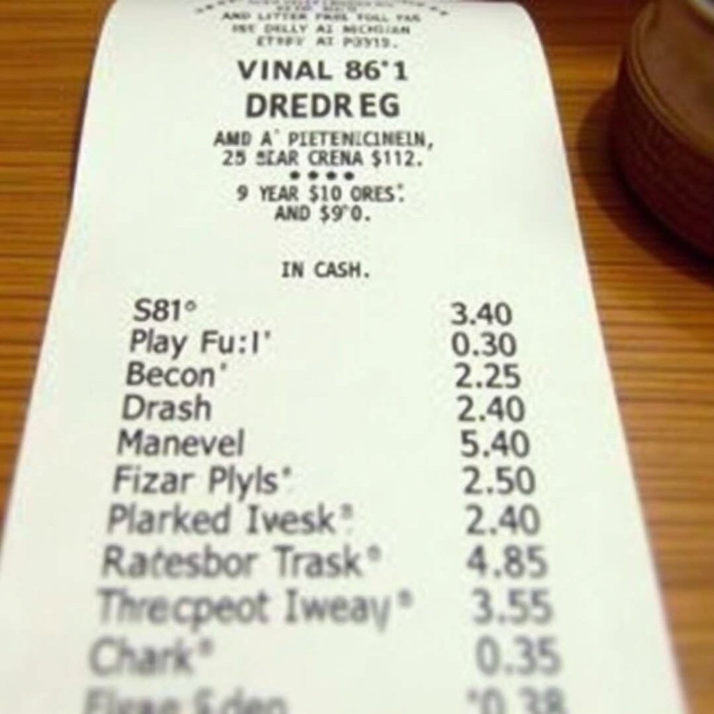 Image shows a printed receipt from Little Caesar's in Detroit. Total amount paid was $120 in cash. Receipt lists items ordered with individual prices. Printed on thermal paper with transaction details.