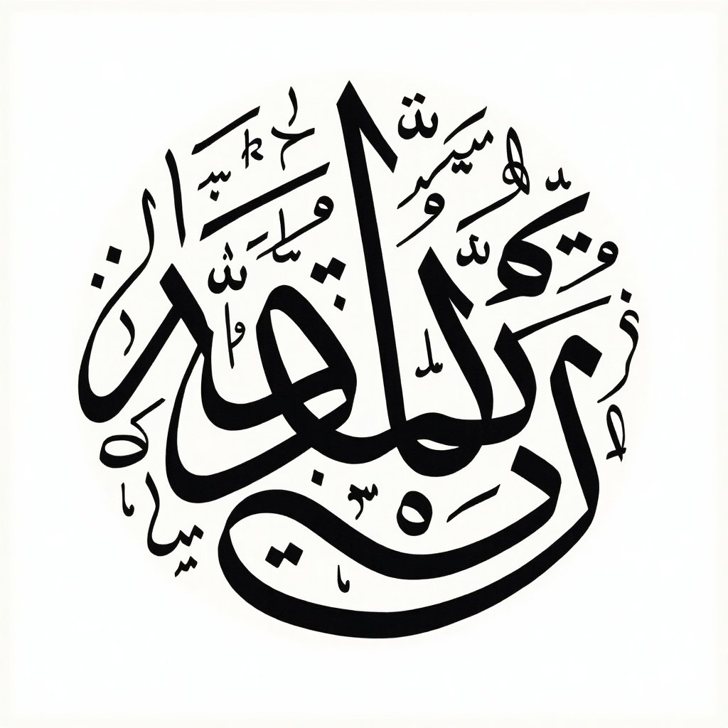 Handwritten Arabic calligraphy of نساء in circular format. Calligraphy features نساء seamlessly integrated into the design.