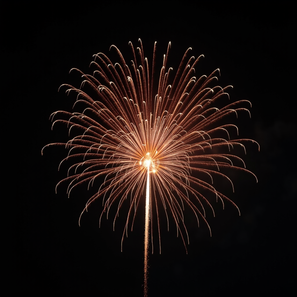 A vibrant firework burst against a dark night sky.