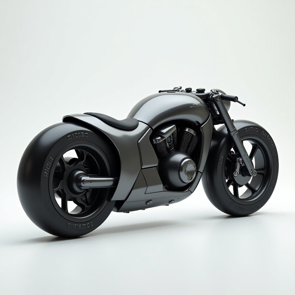 Concept model of a hydrogen powered futuristic motorbike. Focus on mobility design. High quality images of the motorbike.