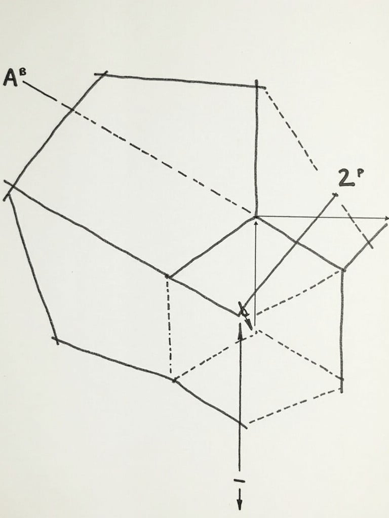 Illustration of a pentagonal plate with dimensions. One corner on horizontal plane. Plane inclined at thirty degrees to HP. Opposite side inclined at forty-five degrees to the vertical plane. Projection lines clearly marked.