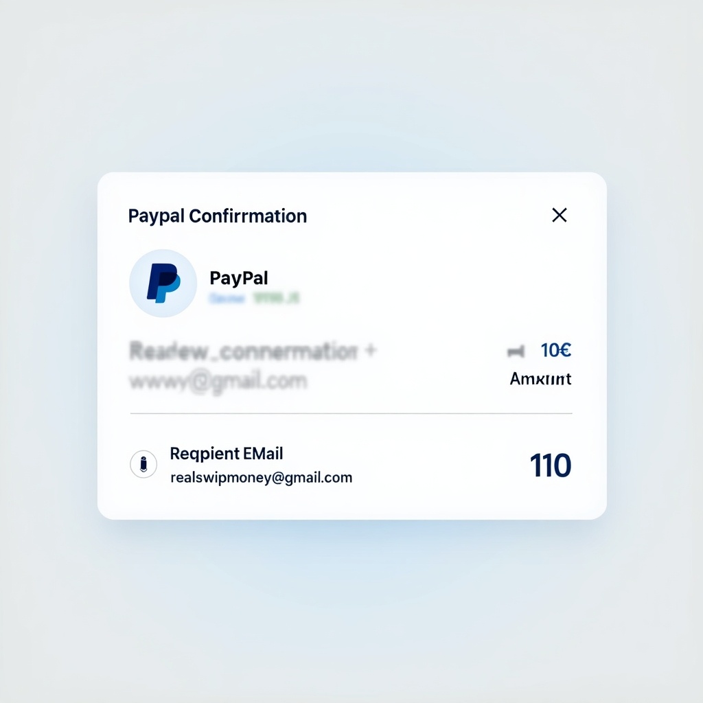 Generate a PayPal payment proof for a transaction of 10€ sent to realswipmoney@gmail.com.