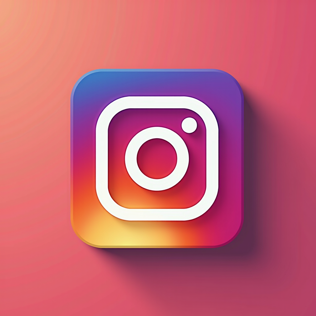 A colorful Instagram icon with a gradient background.