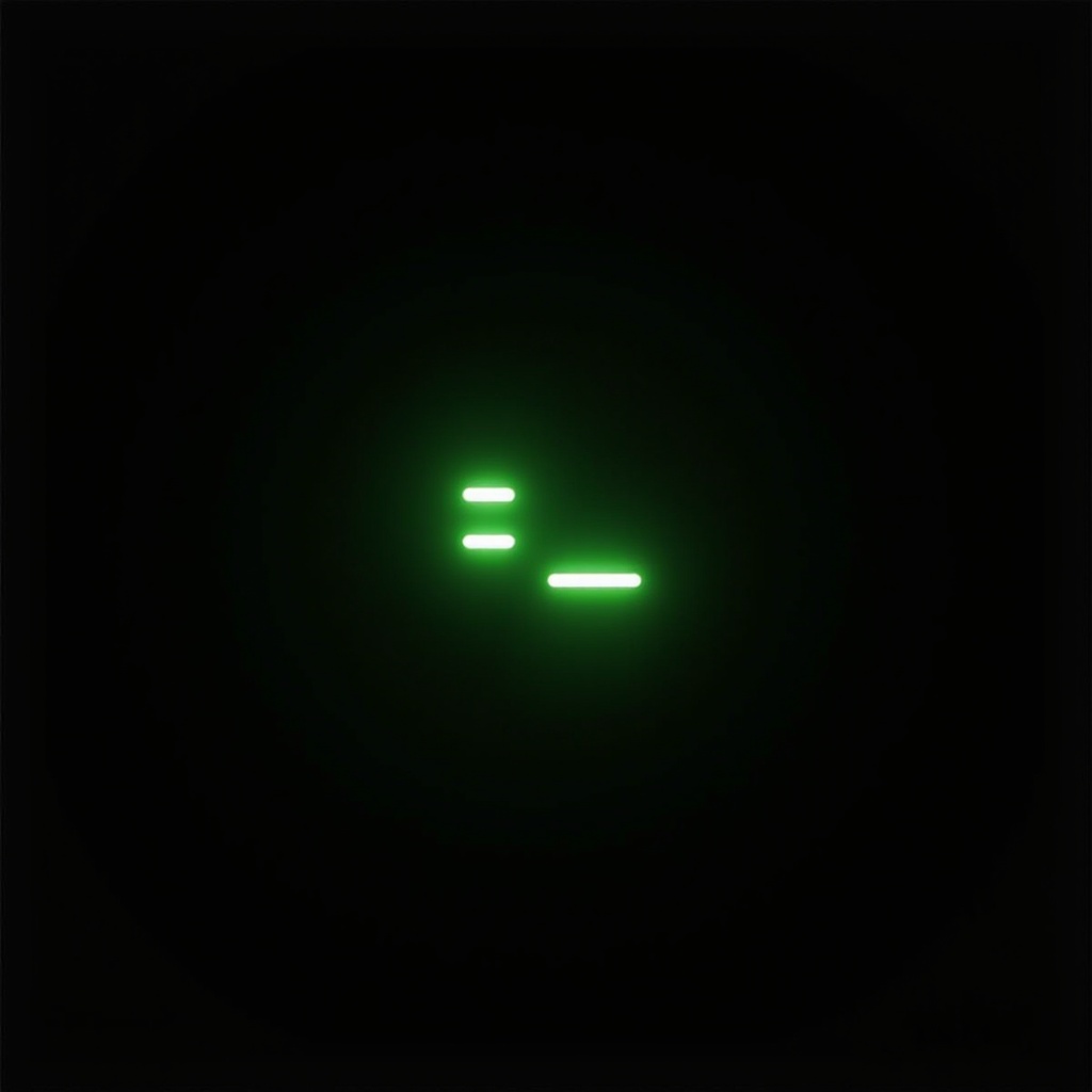 The image displays a command line prompt represented as glowing green text in a dark setting. The text uses minimalist design, featuring characters that suggest a typical computer command entry. The green light emits a vibrant glow, creating a high-tech ambiance that evokes feelings of nostalgia and curiosity about programming. The contrasting black background emphasizes the simplicity and focus on the command line, making it ideal for tech-related themes. The overall aesthetic appeals to those interested in technology, gaming, and coding.