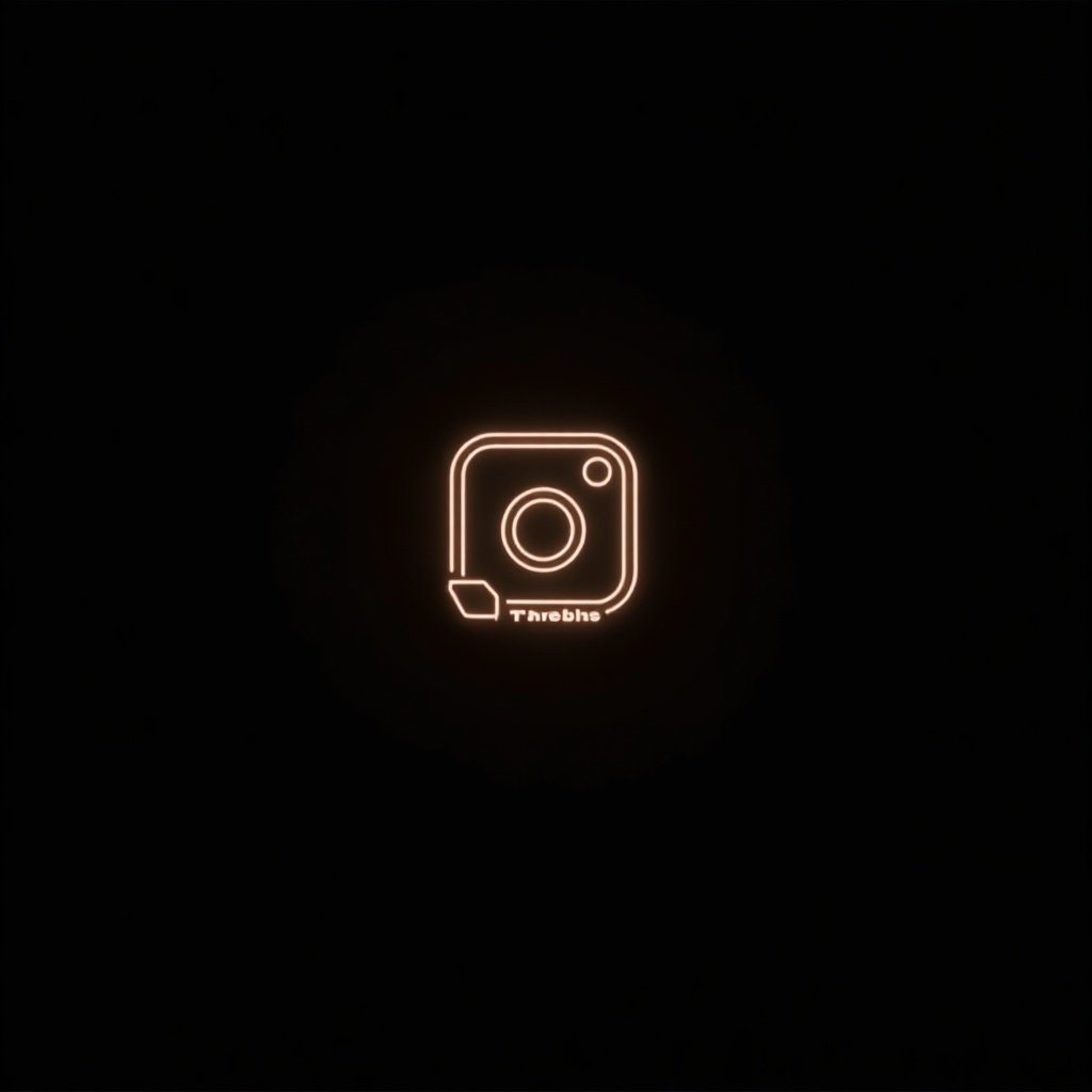 Rise and Thrive Instagram logo on a black background. Simple design showcasing the Instagram logo in neon style.