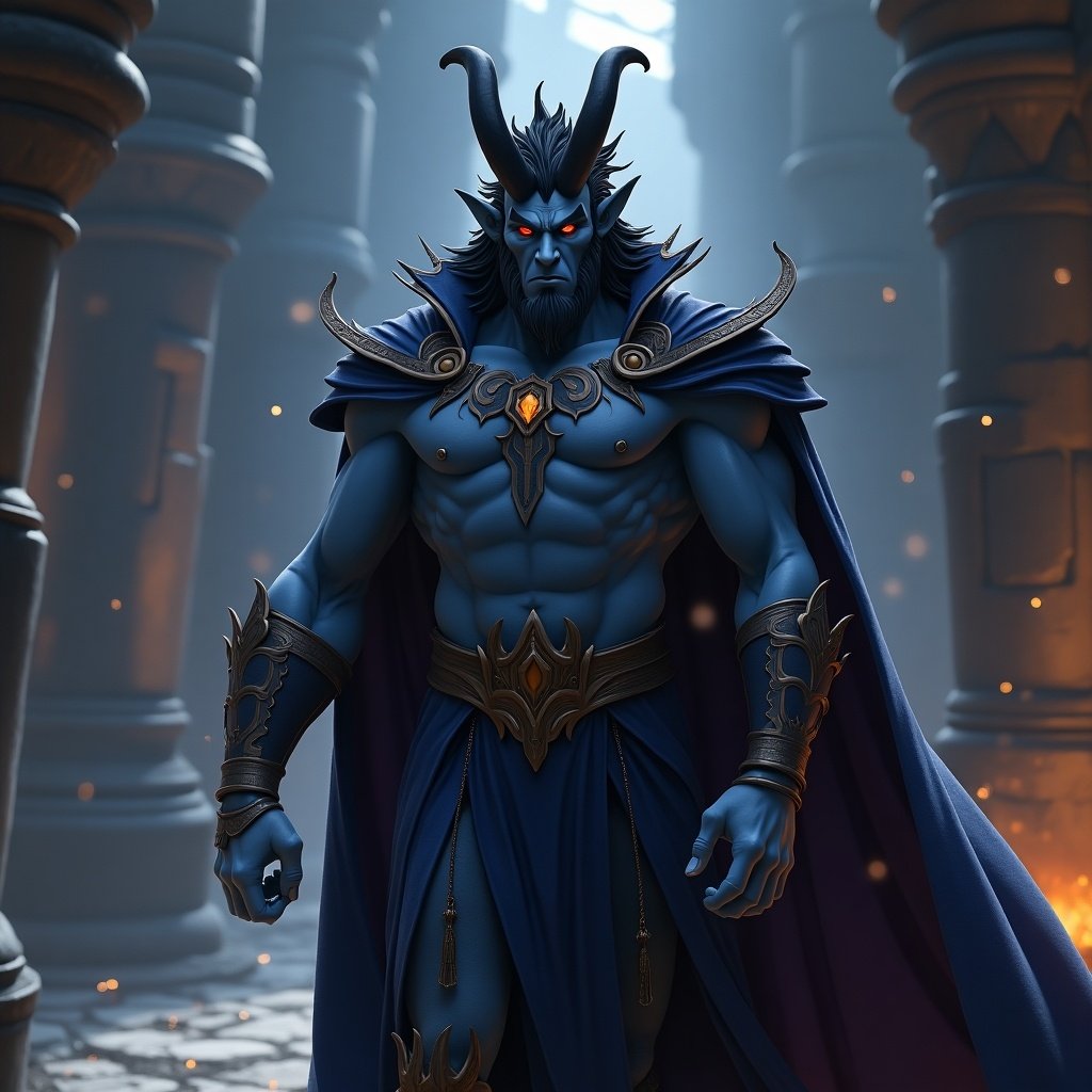 Image of Hades character from Disney. Focus on character details without facial features. Show character from multiple angles. Highlight armor and design elements in a fantastical setting.