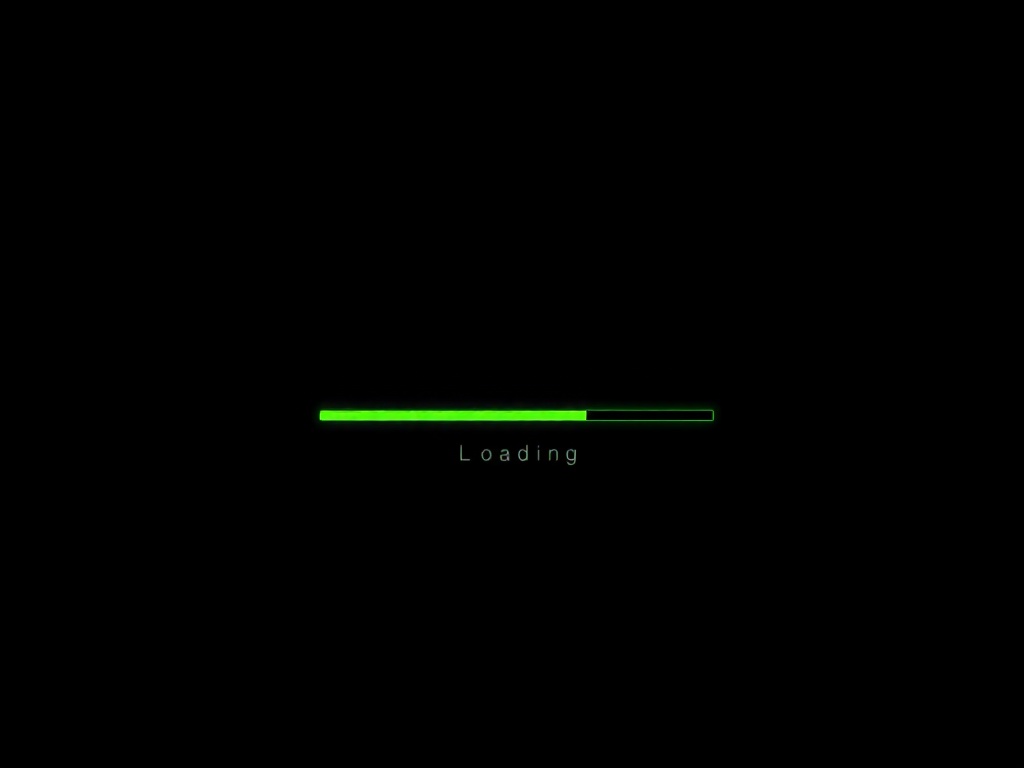 A glowing green loading bar on a dark background, signaling progress.