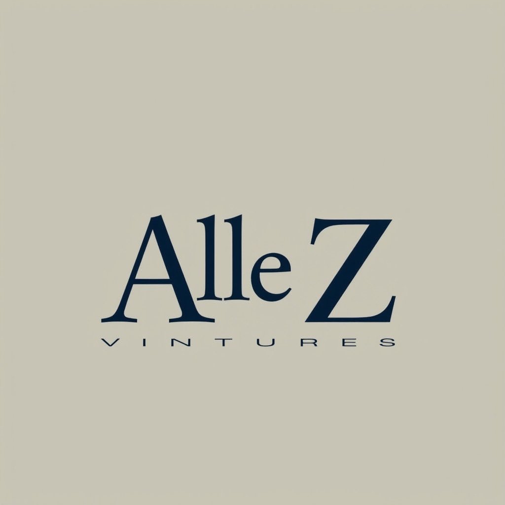 Design a logo for AlleZ Ventures. Logo features letters 'A', 'Z', and 'V'. Logo showcases sophistication and timelessness. Emphasis on elegance and innovation. Logo reflects diverse investment strategies including venture capital and private equity.