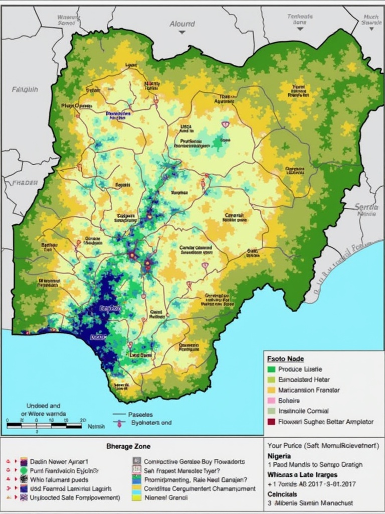 Model of Gwandu Formation aquifer in Sokoto basin Nigeria. Area marked as recharge zone. Map highlights different characteristics and features of the aquifer.