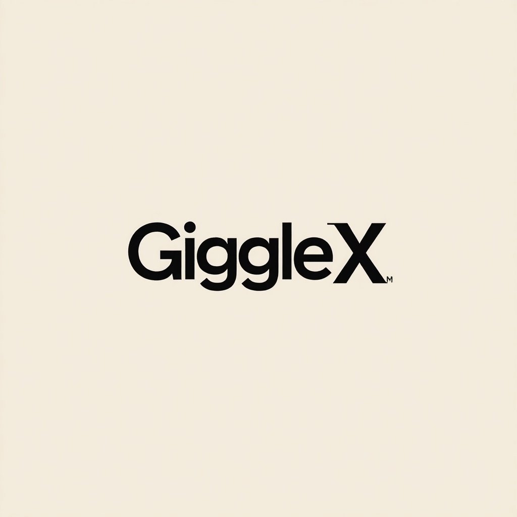 Create a minimalistic font logo featuring the text GiggleX