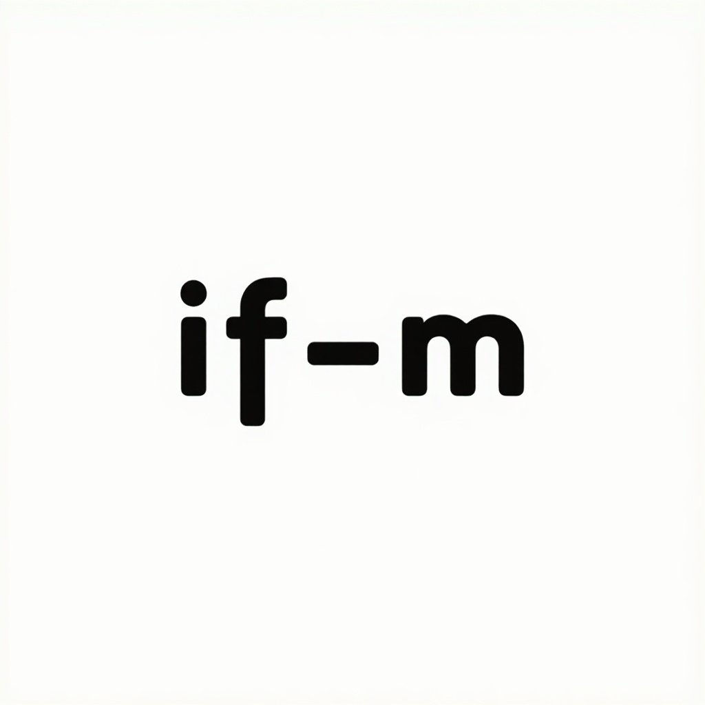 A minimalistic logo design creatively merges the letters I, F, and M using a ligature technique. Crafted in a bold sans serif font for clarity and impact. The overall style is sleek and modern with a monochrome color scheme.