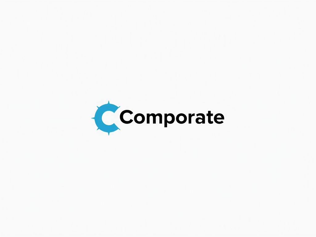 The logo design features the name 'Comporate' with a stylized 'C' that incorporates a modern and clean design. The color scheme utilizes blue and black to represent professionalism and efficiency. The logo aims to evoke a sense of organization and people-focused solutions associated with HRMS applications. It balances modernity and timeless appeal by having a minimalistic style, similar to well-recognized logos like that of Apple. Overall, the design is meant to be impactful and engaging for potential users.