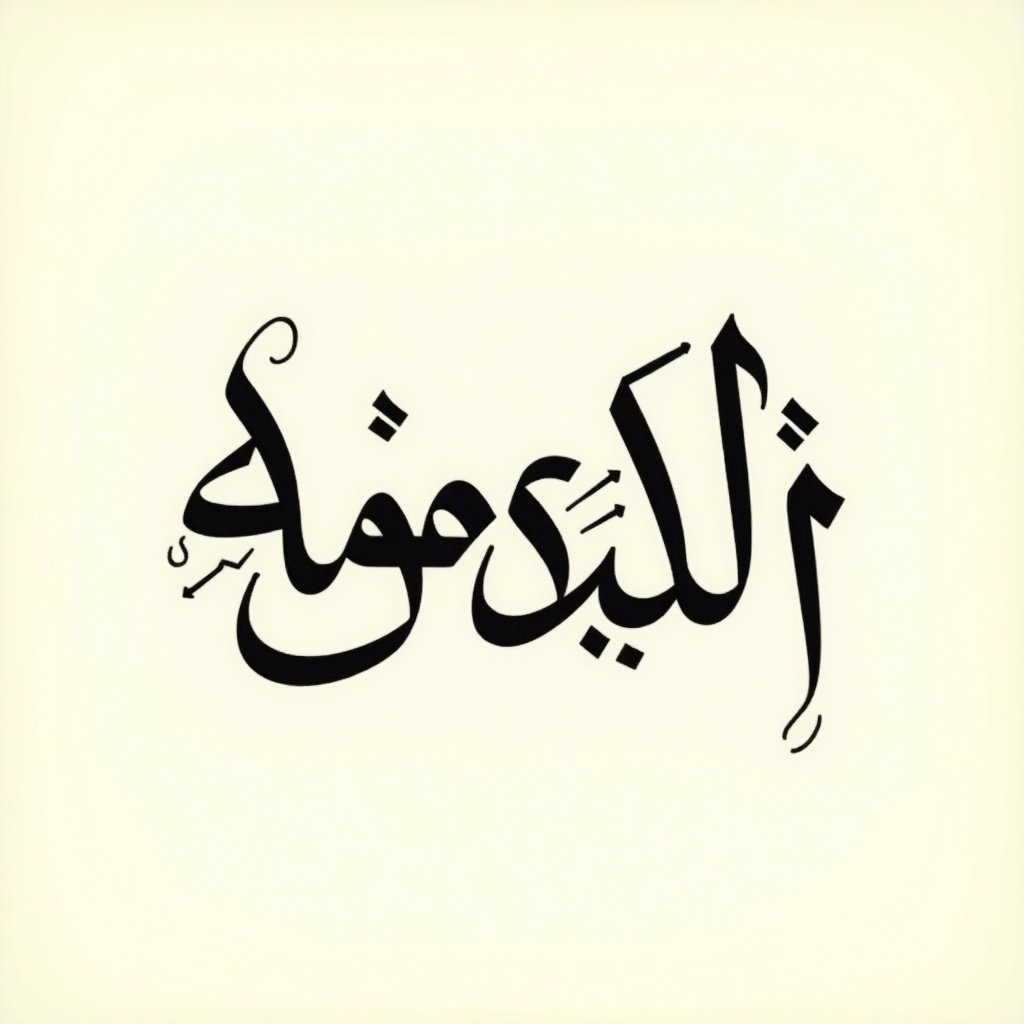 The word 'اورا' is written in ornate calligraphy. Letters are adorned with flourishes. Black text on a light background.