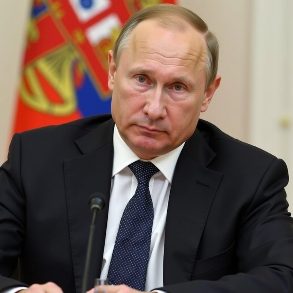 Official in suit speaking at a press conference. Political flags in background. Tension in global relations. Russia expresses concerns over Portugal