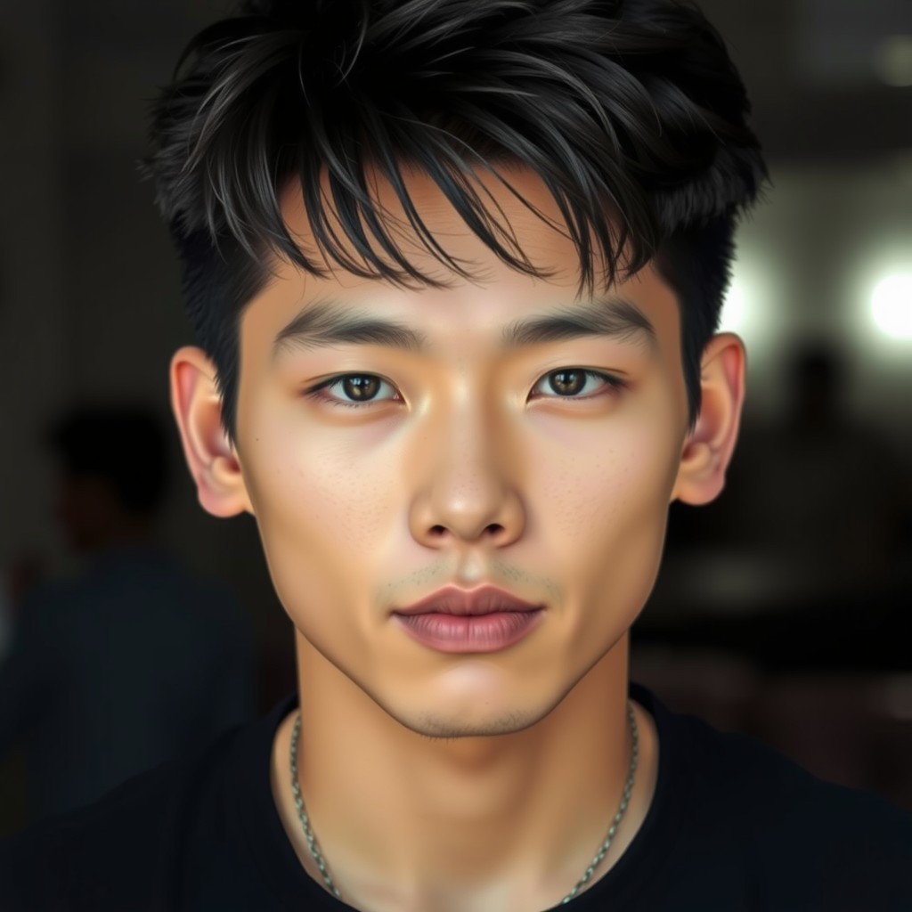 A digital portrait of a young man with an intense gaze.