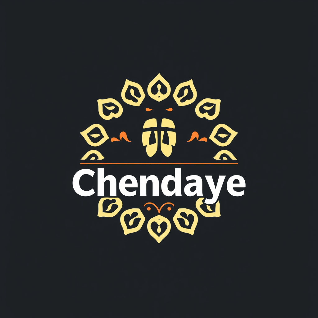 The image features the word 'Chendaye' surrounded by a circular pattern of intricate yellow designs on a dark background.