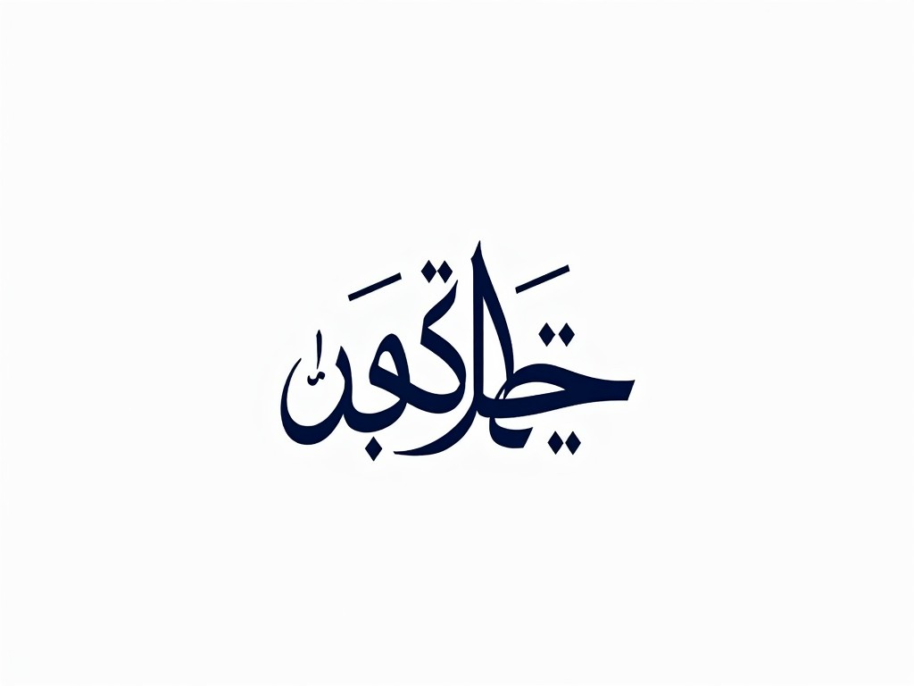 Create a high-resolution image of Arabic calligraphy featuring the name 'زهراء' in deep blue. The calligraphy must be elegant and traditional, showcasing smooth, flowing curves and intricate loops that highlight the beauty of Arabic script. Include diacritical marks like dots above the letters for authenticity. The design should aim to emphasize the graceful, fluid motion of the characters while ensuring an artistic and balanced composition. Utilize a simple white background to ensure the deep blue calligraphy stands out, focusing on both aesthetic form and visual harmony of the name.