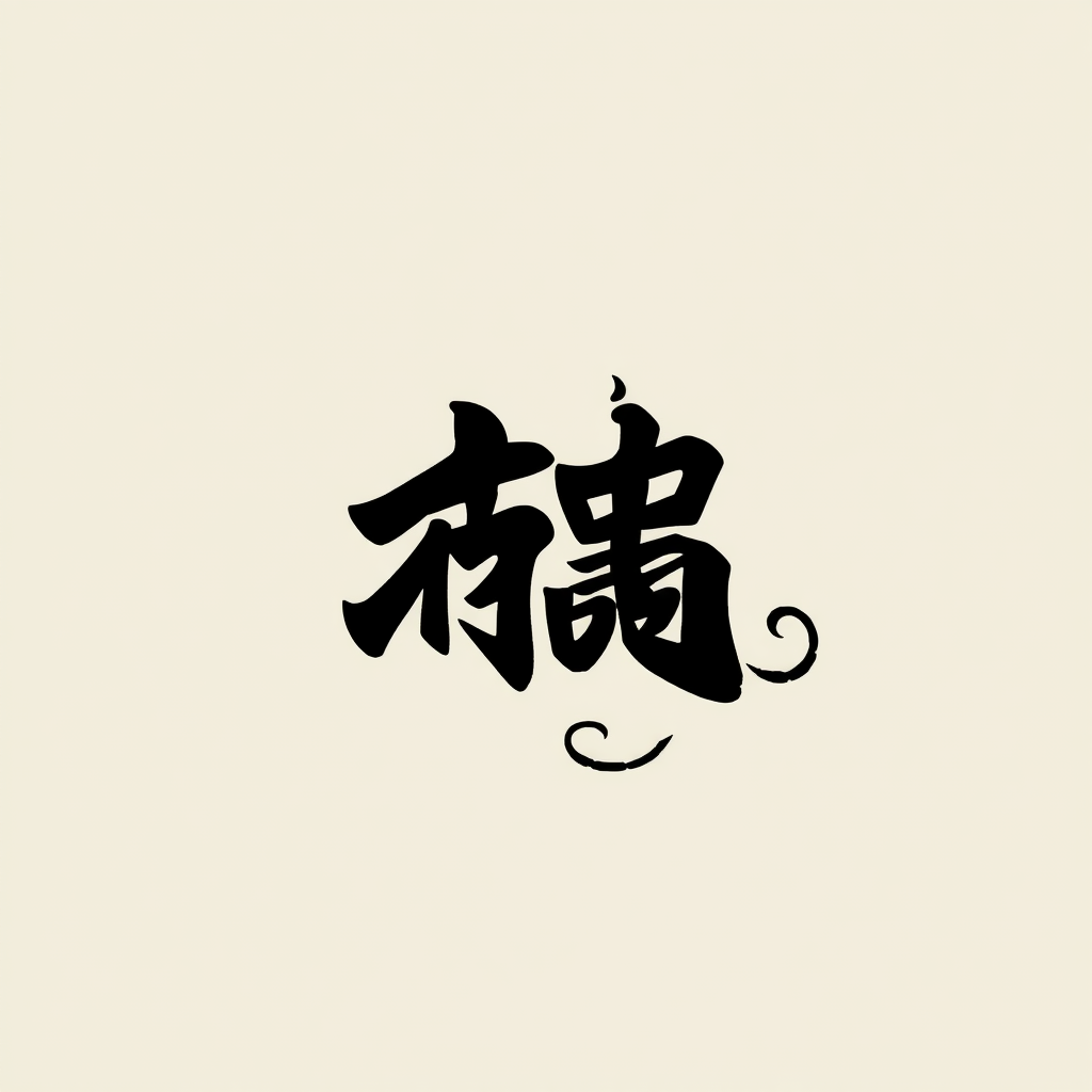 The image shows stylized black Chinese characters on a light background.