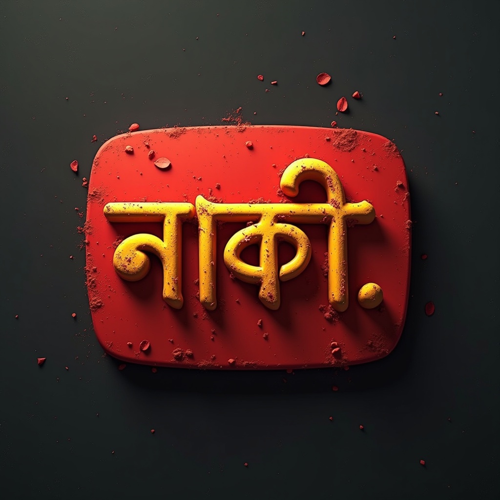 This image features a bold, stylized representation of the Bengali phrase 'শেষ আশা' designed to resemble a YouTube intro. The letters are prominently displayed in a textured yellow against a vibrant red background. The background has a dark gray tone, which enhances the colors of the text. The lighting is dramatic, showcasing the depth of the letters as if they are three-dimensional. This design is perfect for use in video production or promotions related to Bengali content.