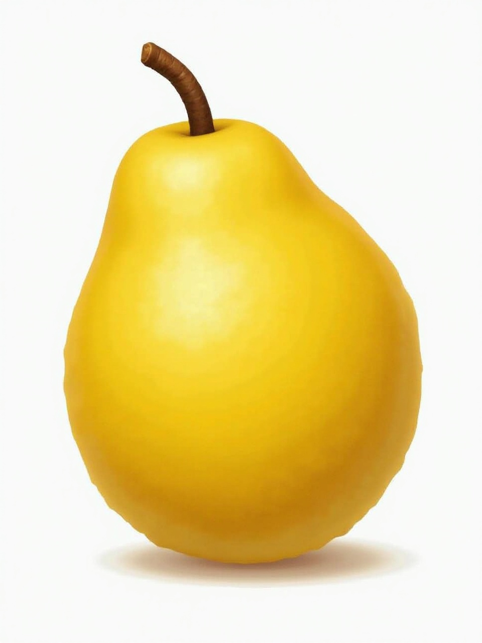 A digitally illustrated image of a single yellow pear against a white background, emphasizing simplicity and vibrancy.