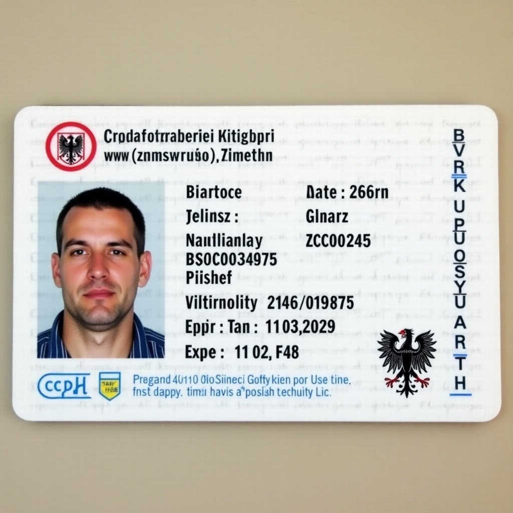 Polish identity card displays personal details. Name is Bartosz. Date of birth is 02.10.2005. Nationality is Polish. Identity card number is ZCC003483. Expiration date is 11.02.2029. Includes Poland's emblem and security details.