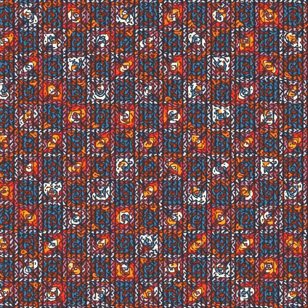 This image features an intricate paisley pattern composed of deeply saturated colors. The dominant hues include rich deep blue, vibrant orange, and soft white elements that create a lively contrast. The design is repetitive, showcasing a traditional paisley motif that draws influence from various cultural textile arts. The overall feel is vintage, with a bohemian flair that can fit well in modern decor as well as traditional settings. This print is versatile enough for use in fashion or interior design, lending itself to various applications and styling options.