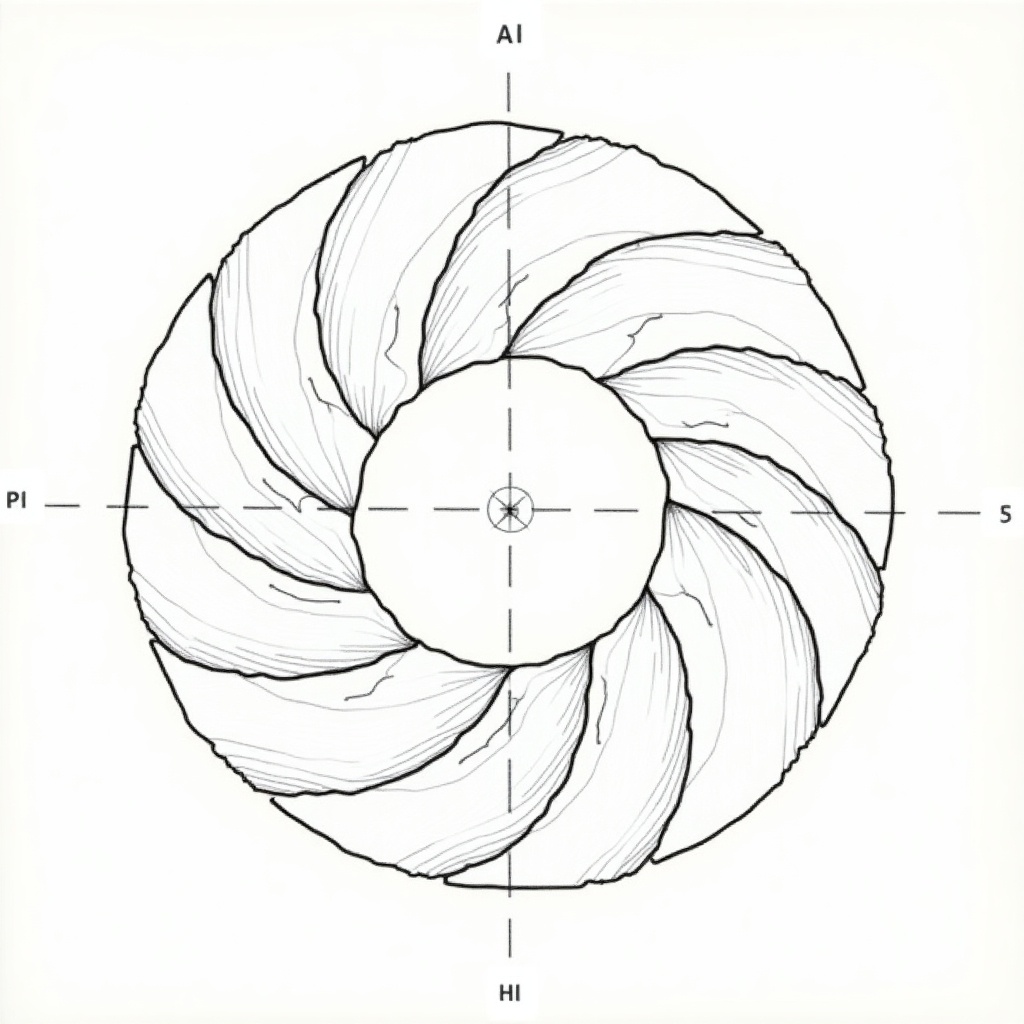 Drawing of an Archimedean spiral with specified parameters.