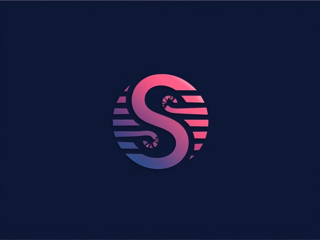 This image features a modern logo design depicting a stylized letter 'S'. The logo is crafted within an oval shape and utilizes a gradient color scheme transitioning from pink to blue. Ideal for brands in the technology or digital sectors, the design is sleek and contemporary. The use of smooth curves and lines conveys a sense of innovation. This logo could be applicable for branding, merchandise, or digital platforms.