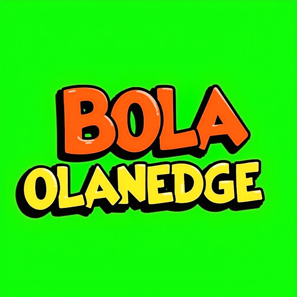 This image features bold text that spells 'Bola Olanlege' in a playful, cartoon-style font. The text is prominently displayed against a bright green background. The design incorporates a distinctive black and yellow outline that enhances visibility. Overall, the image is vibrant and energetic. It aims to inspire and capture attention, making it suitable for various applications like social media and branding.