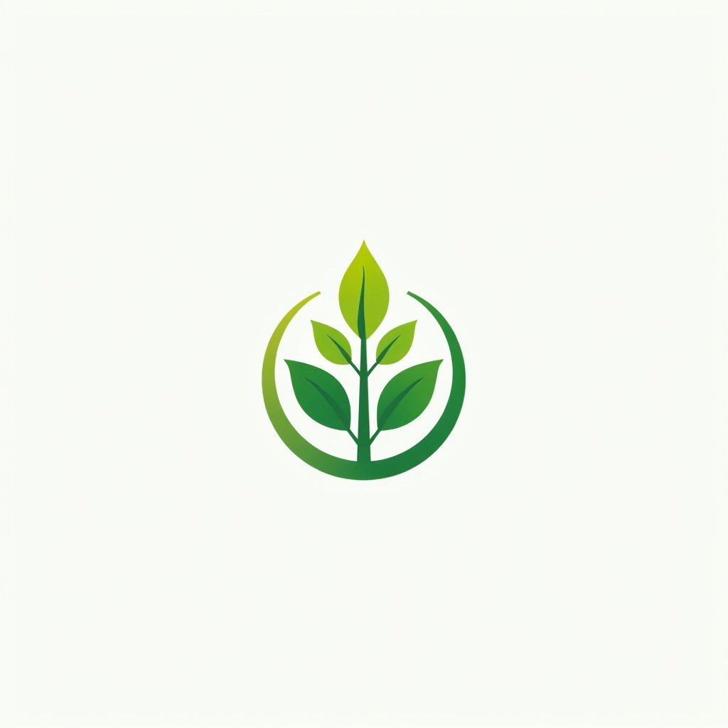 A logo designed for EcoVisionaries, a renewable-energy corporation. The logo features a stylized green plant symbolizing growth and sustainability. The colors used are various shades of green, representing eco-friendliness. It is presented in a clean, flat design on a light background, evoking a fresh and modern feel. The icon suggests a commitment to environmental stewardship and innovation in renewable energy solutions.