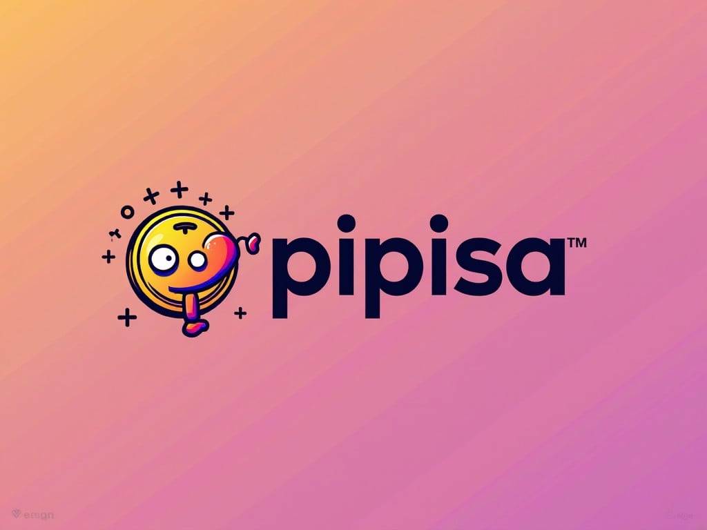 The image features a logo with a playful character that appears to be an emoji-like face. The character has a big smile with a protruding tongue, set against a colorful gradient background. The text 'pipisa' is in bold letters, emphasizing a friendly and fun brand identity. The colors include vibrant shades of purple, pink, yellow, and orange, making the overall design eye-catching. It's suitable for children's products or playful tech applications.