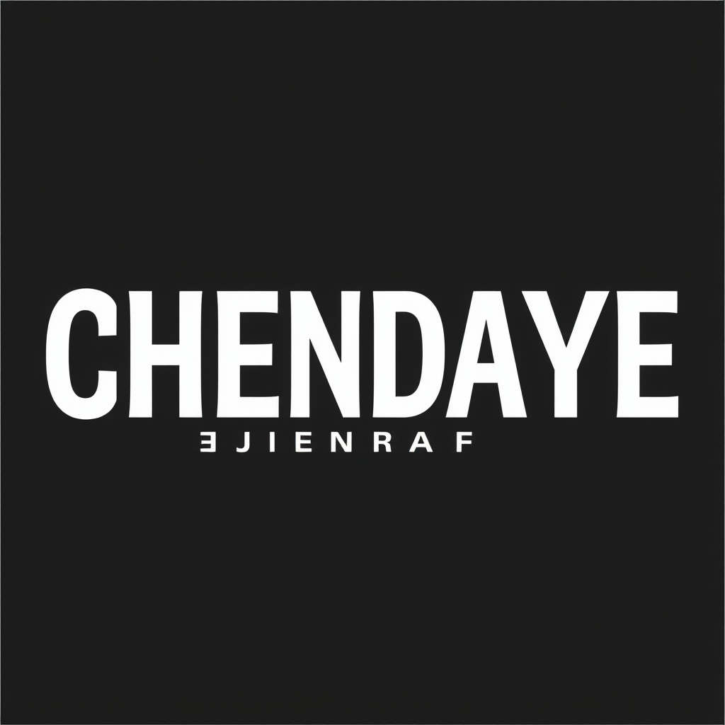 The image shows the word 'CHENDAYE' in large white letters on a black background with smaller reversed text below.