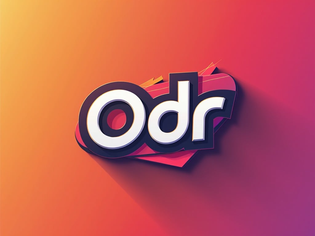 The word 'Odr' stylized in a modern, colorful, and 3D graphic text on a gradient background.