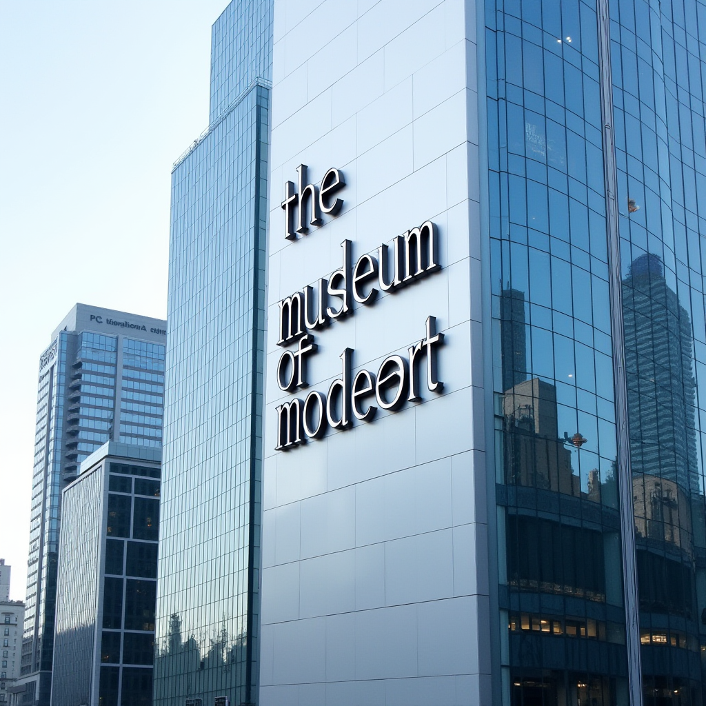 A modern glass building with "the museum of modeøt" sign displayed on its facade.