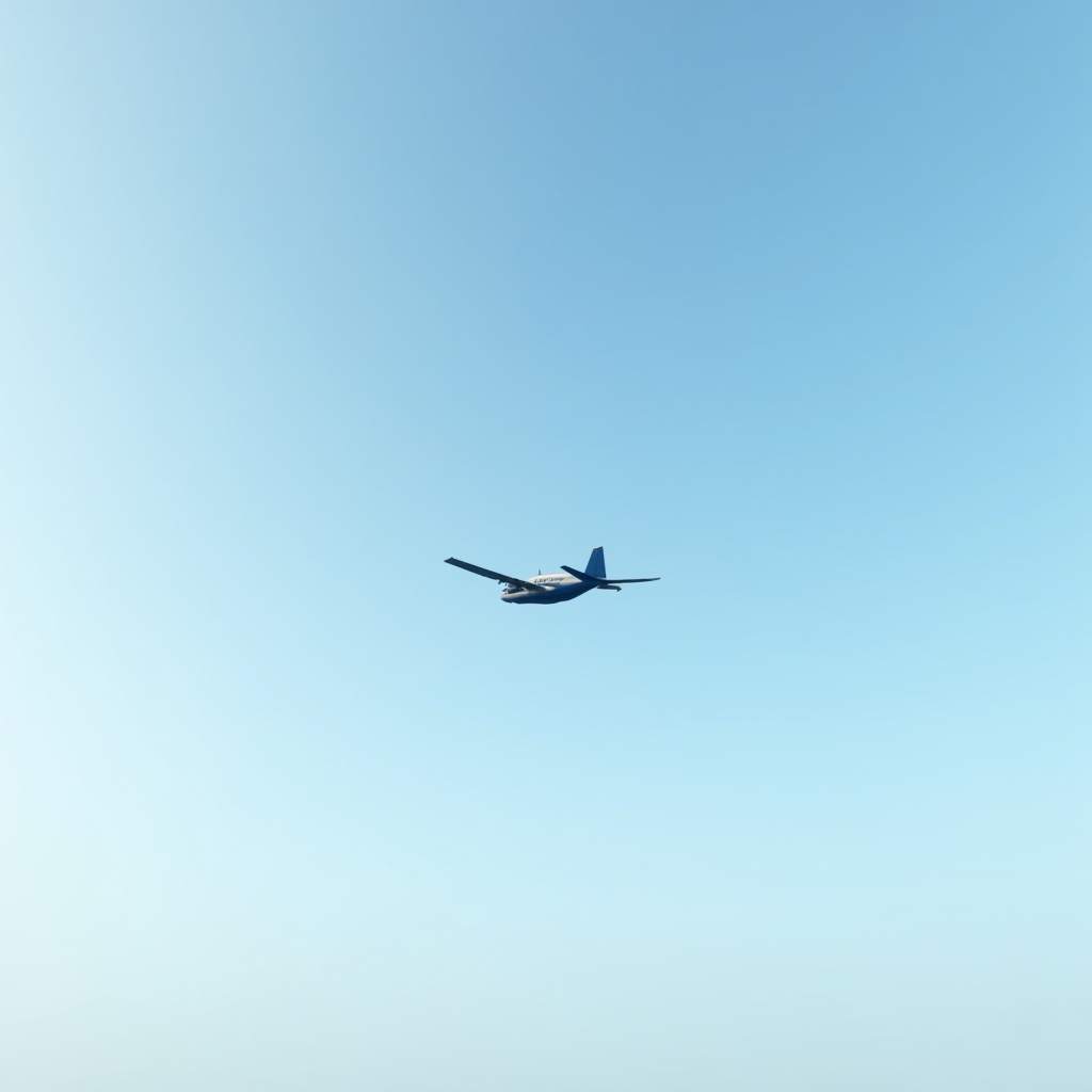 A small propeller airplane glides through a clear blue sky, capturing a serene moment of solitude and flight.